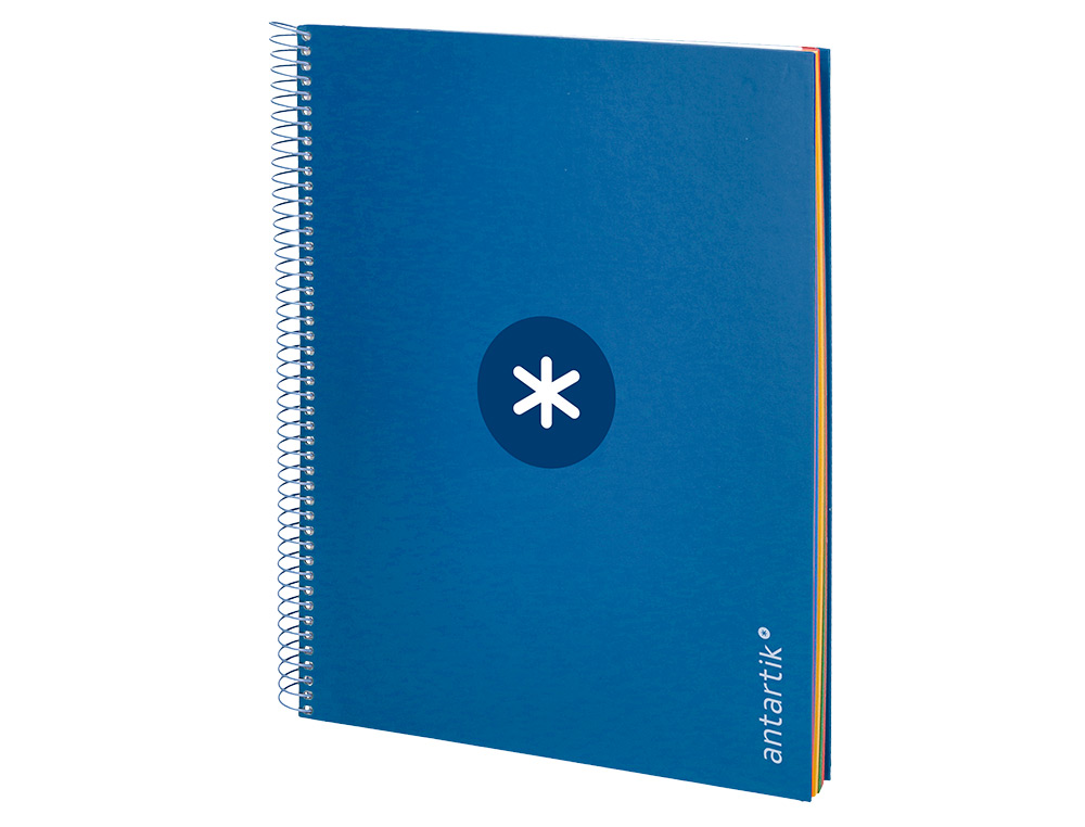 CAHIER SPIRALE ANTARTIK A4 240P 100G REMBORDE 5X5MM MICROPERFORE 5 BANDES 4 TROUS COLORIS BLEU