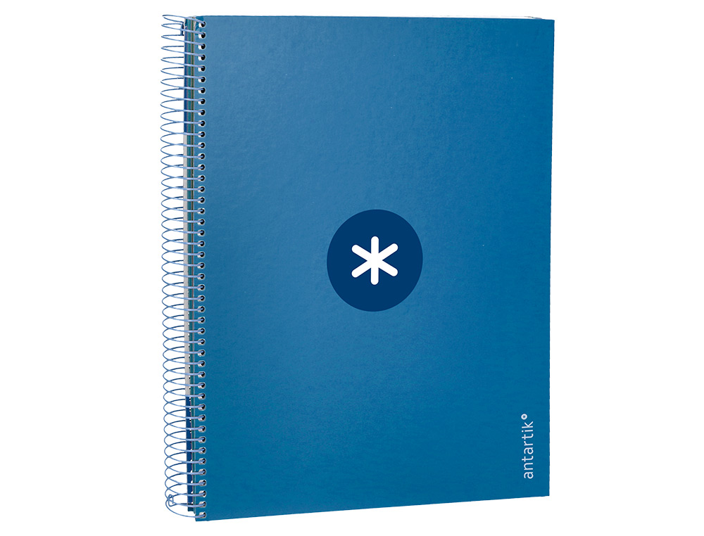 CAHIER SPIRALE ANTARTIK A4 240P 100G REMBORDE 5X5MM MICROPERFORE 5 BANDES 4 TROUS COLORIS BLEU