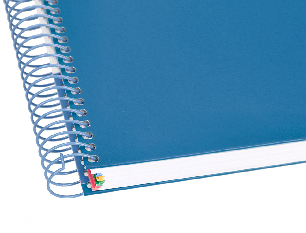 CAHIER SPIRALE ANTARTIK A4 240P 100G REMBORDE 5X5MM MICROPERFORE 5 BANDES 4 TROUS COLORIS BLEU