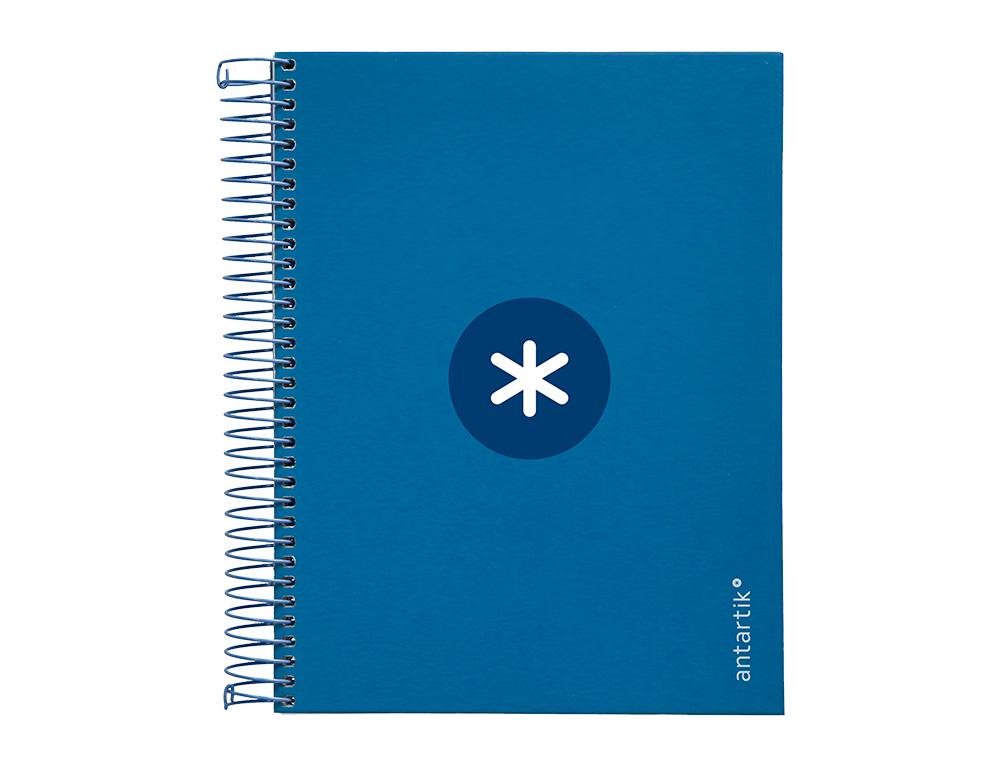 CAHIER SPIRALE ANTARTIK A5 14,8X21CM 240P 90G/M2 5X5MM 6 TROUS COIL-LOCK COLORIS BLEU  MARINE