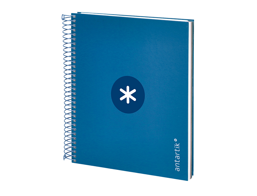 CAHIER SPIRALE ANTARTIK A5 14,8X21CM 240P 90G/M2 5X5MM 6 TROUS COIL-LOCK COLORIS BLEU  MARINE