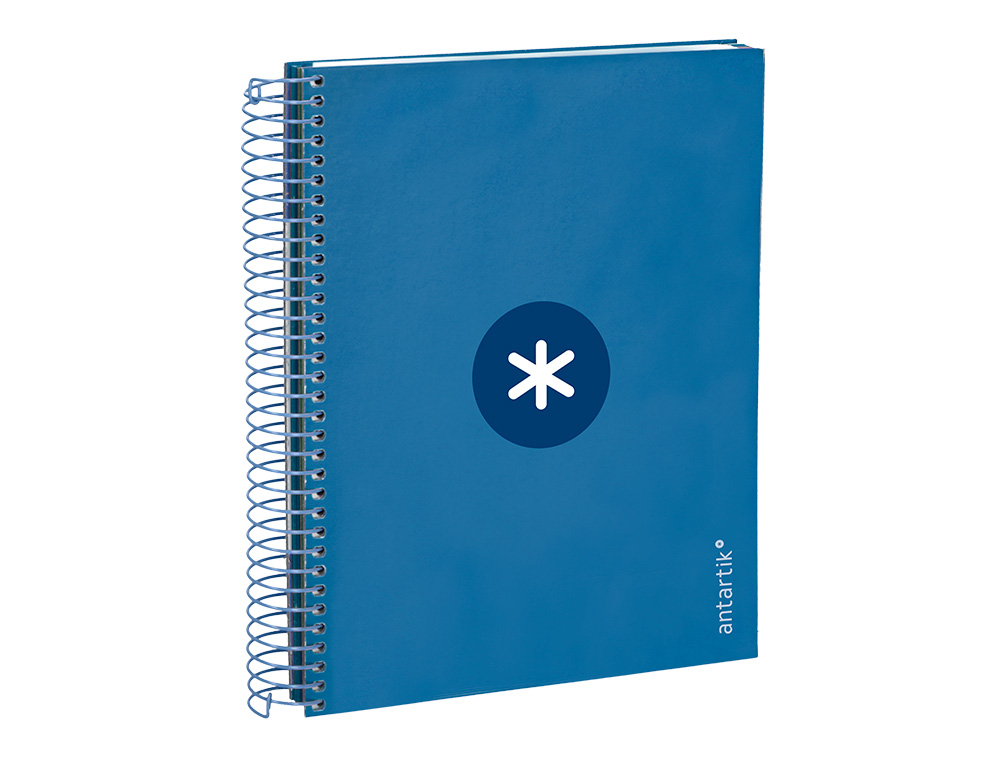 CAHIER SPIRALE ANTARTIK A5 14,8X21CM 240P 90G/M2 5X5MM 6 TROUS COIL-LOCK COLORIS BLEU  MARINE