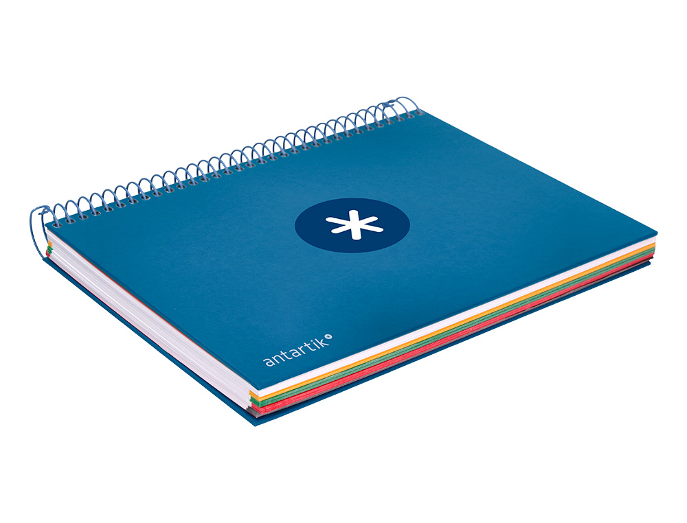 CAHIER SPIRALE ANTARTIK A5 14,8X21CM 240P 90G/M2 5X5MM 6 TROUS COIL-LOCK COLORIS BLEU  MARINE