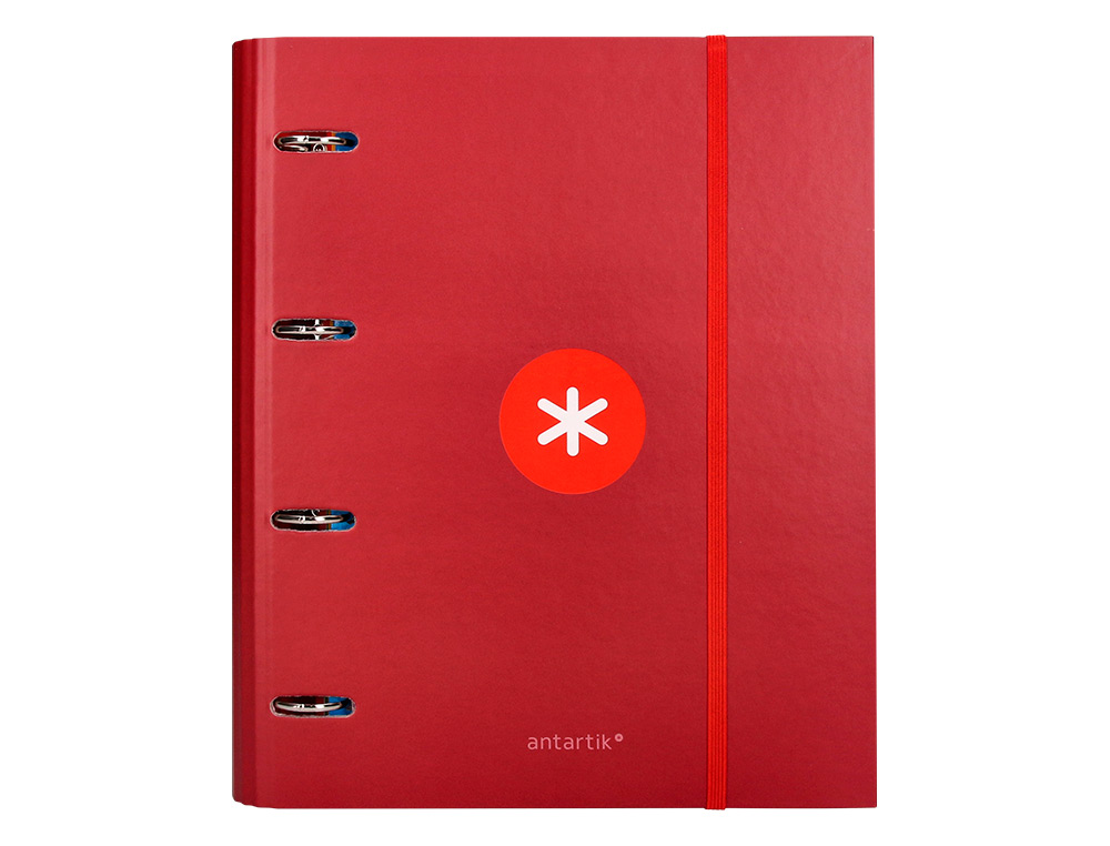 CLASSEUR ANTARTIK 4 ANNEAUX RONDS 40MM A4 CARTON REMBORDE FEUILLETS MOBILES Q5X5 COLORISFRAMBOISE