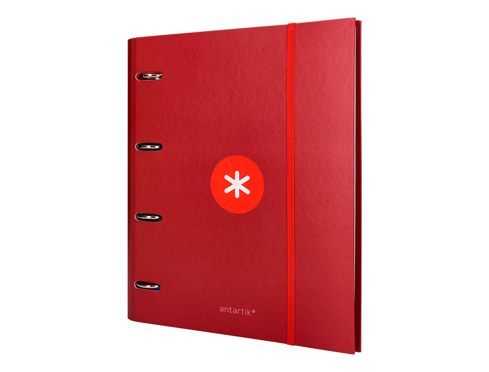 CLASSEUR ANTARTIK 4 ANNEAUX RONDS 40MM A4 CARTON REMBORDE FEUILLETS MOBILES Q5X5 COLORISFRAMBOISE