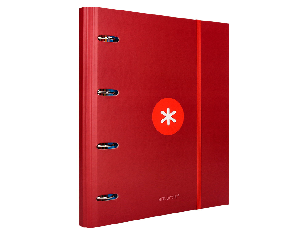 CLASSEUR ANTARTIK 4 ANNEAUX RONDS 40MM A4 CARTON REMBORDE FEUILLETS MOBILES Q5X5 COLORISFRAMBOISE