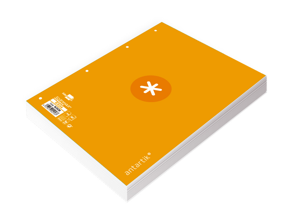 FEUILLET MOBILE ANTARTIK A4 80FEUILLES 100G QUADRILLAGE 5MM 4 TROUS BORD COLORIS JAUNE