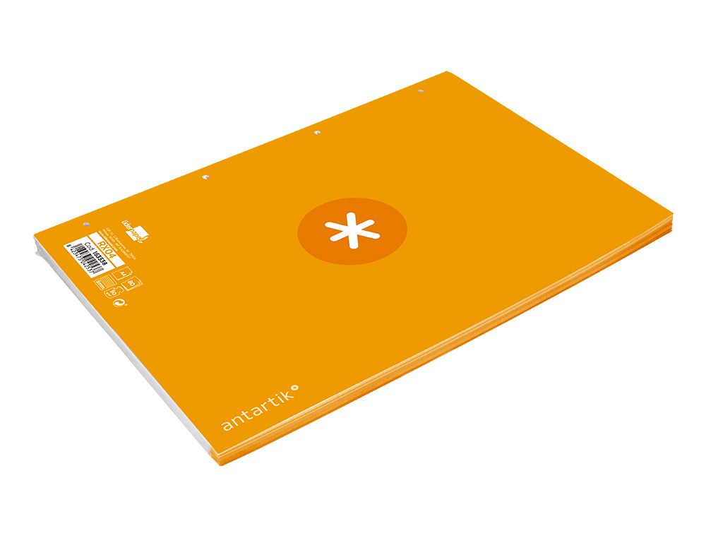 FEUILLET MOBILE ANTARTIK A4 80FEUILLES 100G QUADRILLAGE 5MM 4 TROUS BORD COLORIS JAUNE