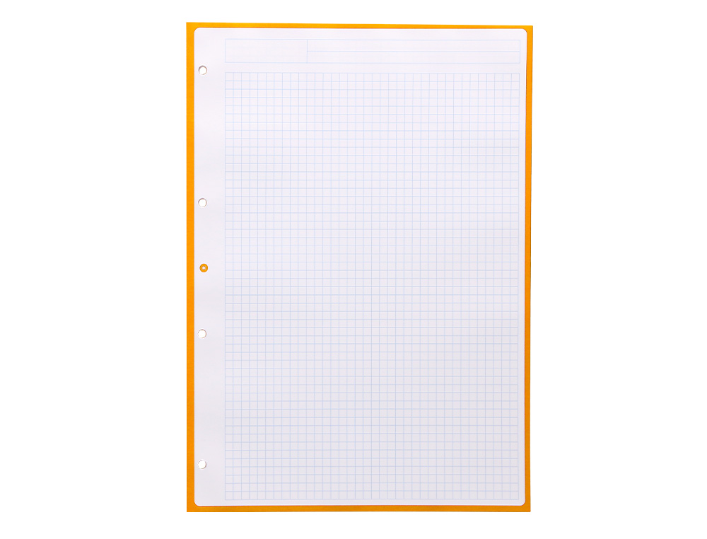 FEUILLET MOBILE ANTARTIK A4 80FEUILLES 100G QUADRILLAGE 5MM 4 TROUS BORD COLORIS JAUNE