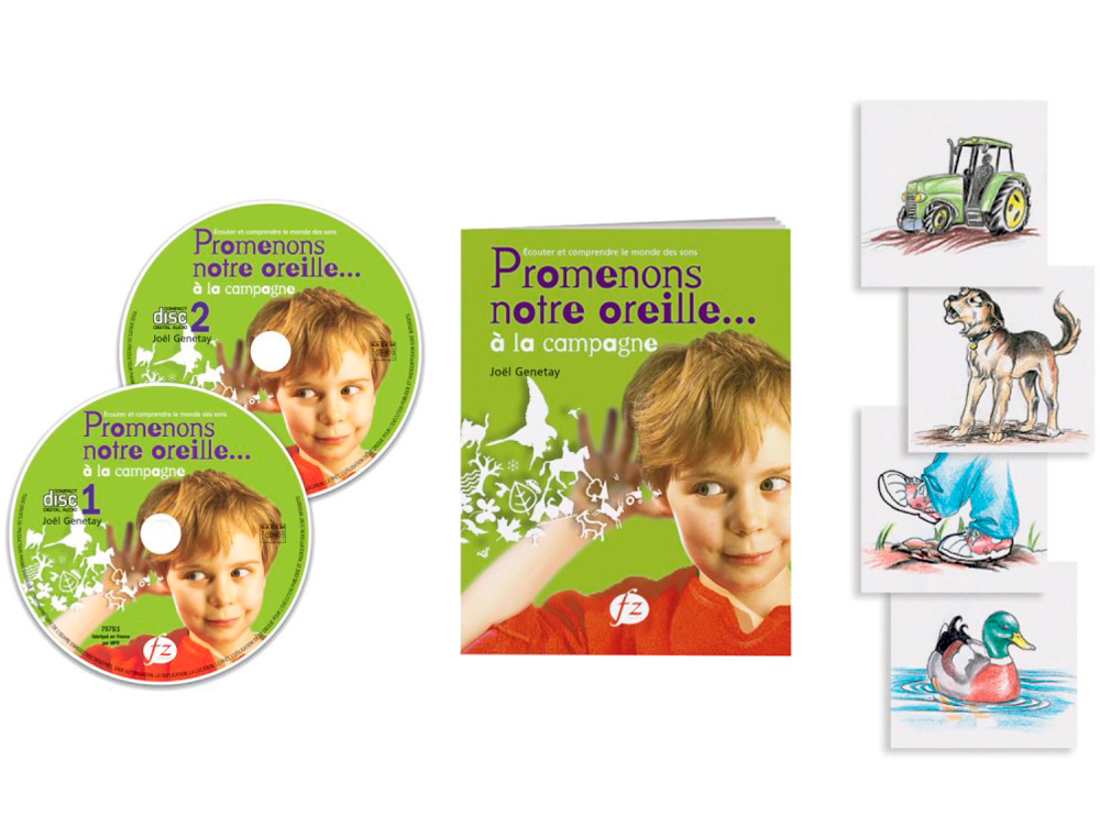 COFFRET MUSICAL ÉDITIONS FUZEAU PROMENONS NOTRE OREILLE THÈME LA CAMPAGNE 60 CARTES 2 CD AUDIO 1 LIVRET PÉDAGOGIQUE