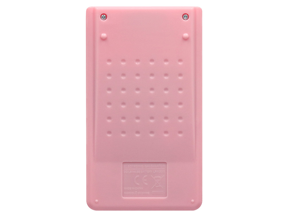 CALCULATRICE DE POCHE LIDERPAPEL XF12 8 CHIFFRES    SOLAIRE ET PILES 115X65X8 MM  COLORIS ROSE