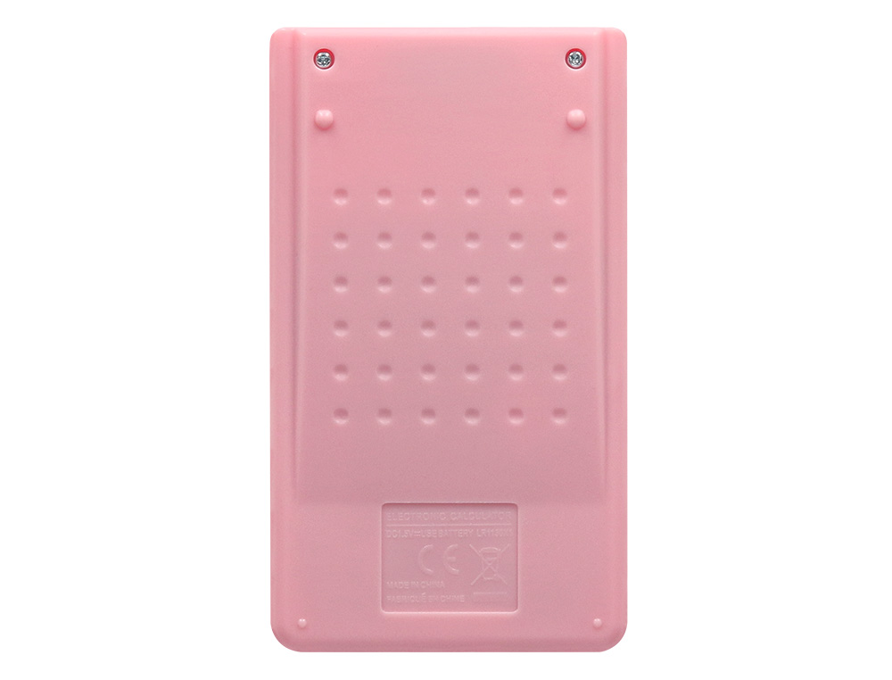 CALCULATRICE DE POCHE LIDERPAPEL XF12 8 CHIFFRES SOLAIRE ET PILES 115X65X8 MM COLORIS ROSE