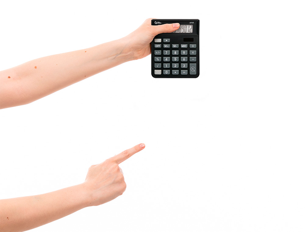 CALCULATRICE DE BUREAU LIDERPAPEL XF26 12 CHIFFRES   SOLAIRE ET PILES 127X105X24   MM COLORIS NOIR
