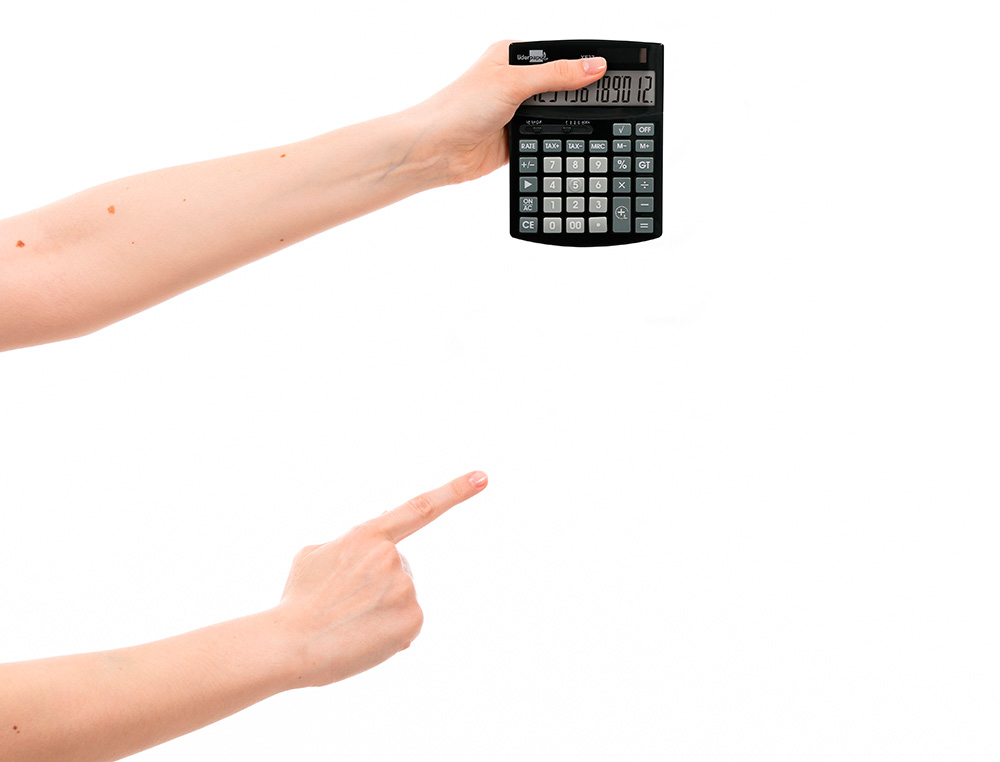 CALCULATRICE DE BUREAU LIDERPAPEL XF27 12 CHIFFRES TAXES SOLAIRE ET PILES COLORIS NOIR 155X115X25 MM