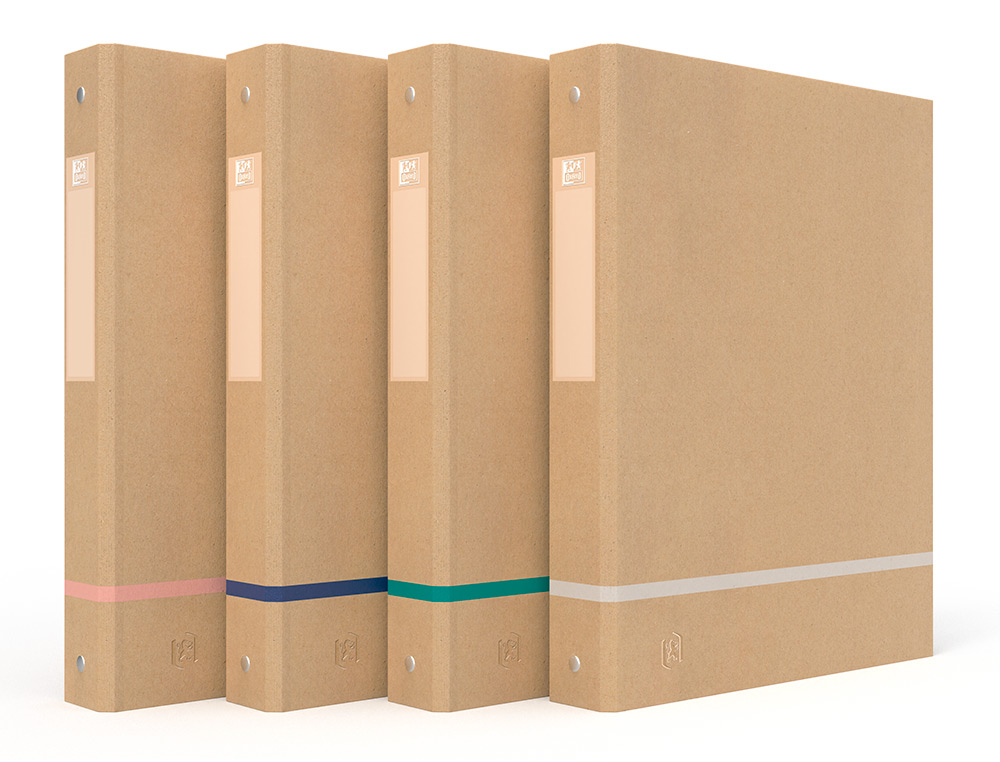 CLASSEUR OXFORD TOUAREG A4 DOS 40MM 4 ANNEAUX CARTE ASSORTI