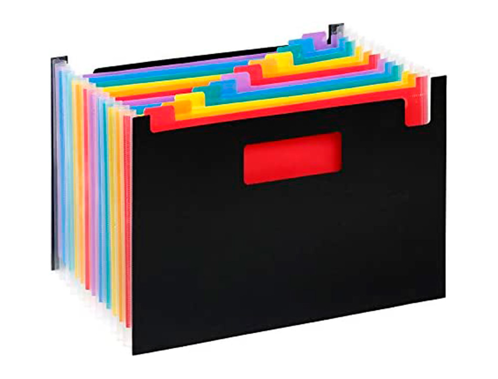 TRIEUR VIQUEL RAINBOW CLASS 12 COMPARTIMENTS POLYPROPYLENE A4 32,5X23CM COLORIS NOIR