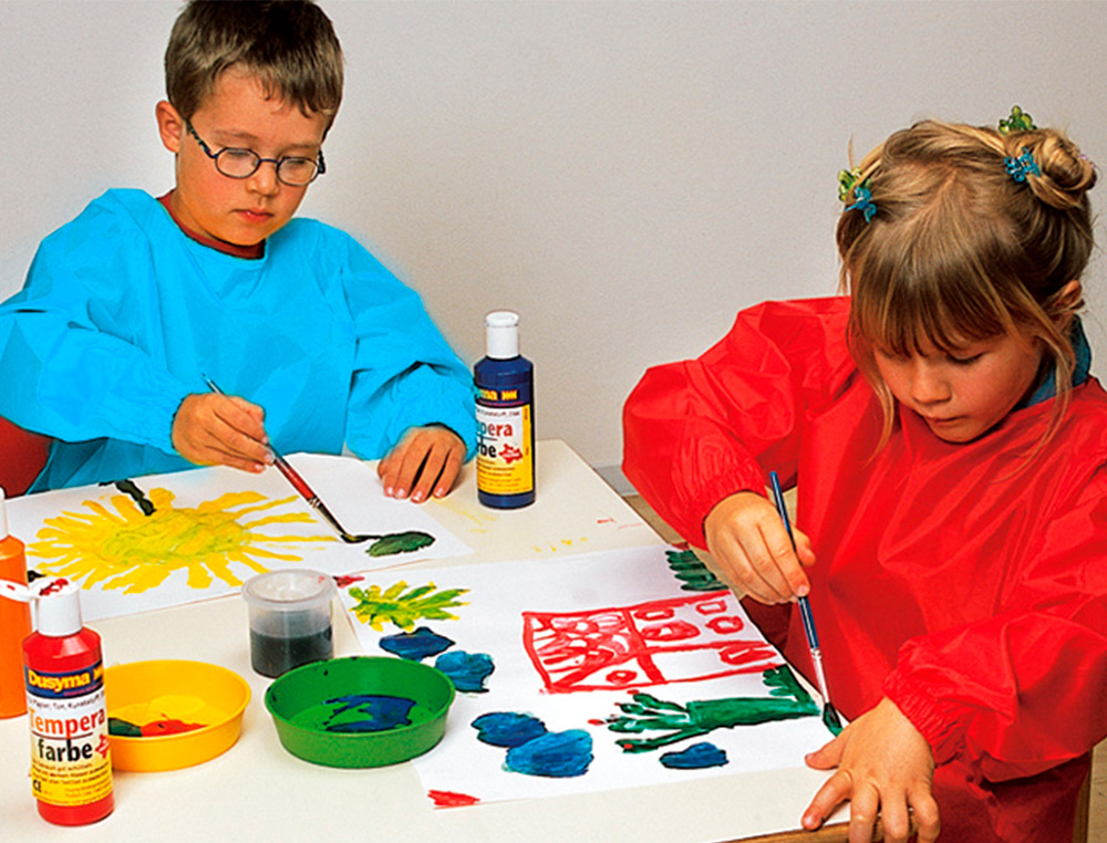 TABLIER DE PROTECTION LAVABLE POUR ENFANT DE 2   4 ANS      COULEUR ROUGE
