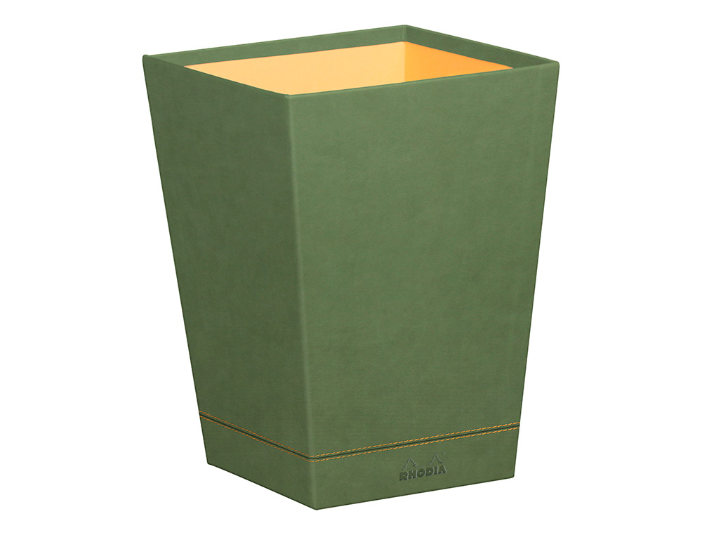 CORBEILLE   PAPIERS RHODIARAMA  SIMIL CUIR SAUGE  VELOUT  15L 27X27X32 CM