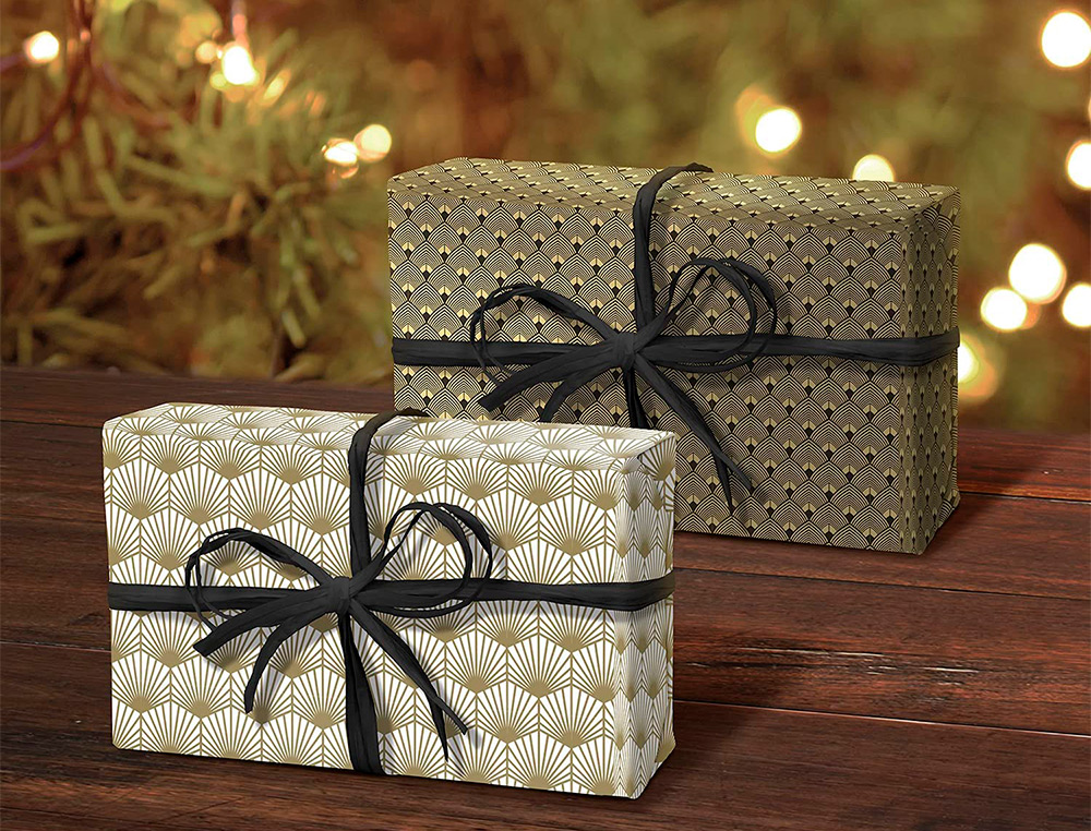 SET D'EMBALLAGE CADEAU PAON COMPOS  DE 2 ROULEAUX TINY    ROLLS 5MX0,35CM + 1 ROULEAU   BOLDUC 20M + 10  TIQUETTES