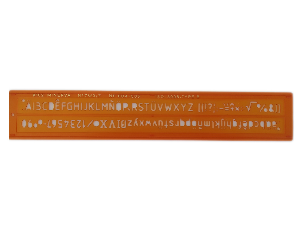 TRACE-LETTRES MINERVA TRACAGE TECHNIQUE 7MM ORANGE