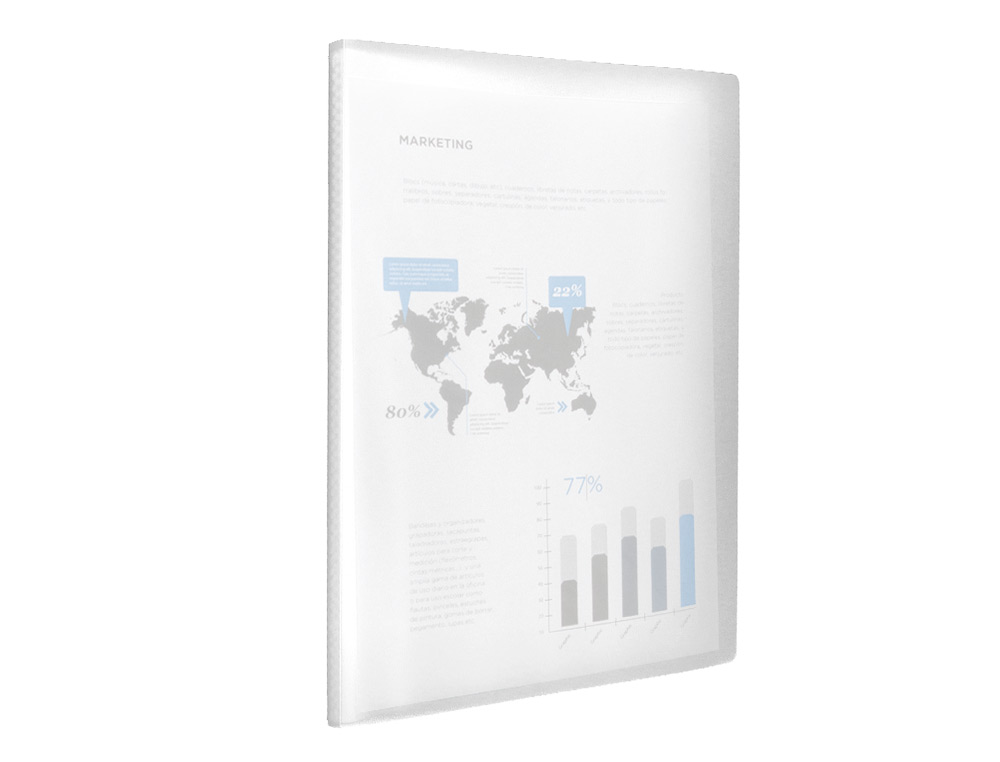 PROTEGE-DOCUMENTS LIDERPAPEL POLYPROPYLENE COUVERTURE      FLEXIBLE 40 POCHETTES FIXES   A3 COLORIS TRANSPARENT