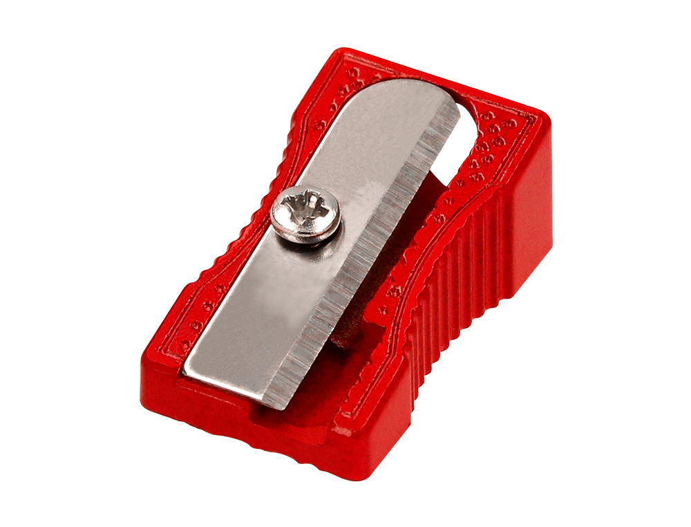TAILLE-CRAYON LIDERPAPEL METALLIQUE 1 USAGE COLORIS ROUGE