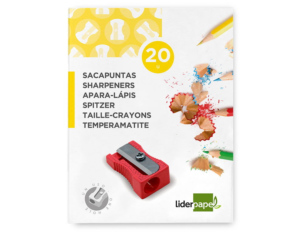 TAILLE-CRAYON LIDERPAPEL METALLIQUE 1 USAGE COLORIS ROUGE