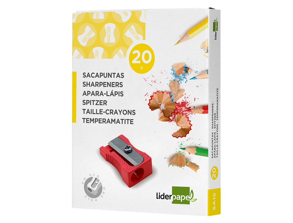 TAILLE-CRAYON LIDERPAPEL METALLIQUE 1 USAGE COLORIS ROUGE