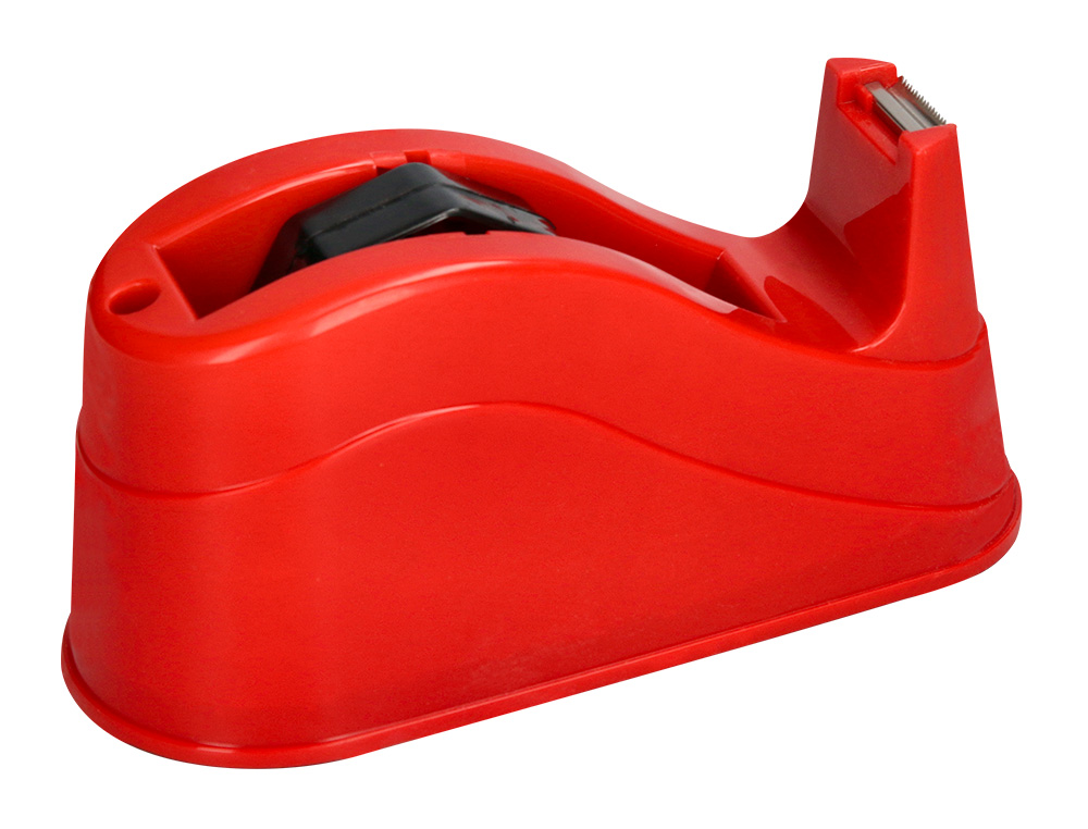 DEVIDOIR DE COMPTOIR DE RUBAN ADHESIF POUR ROULEAU DE 66M 220X100X70 MM COLORIS ROUGE