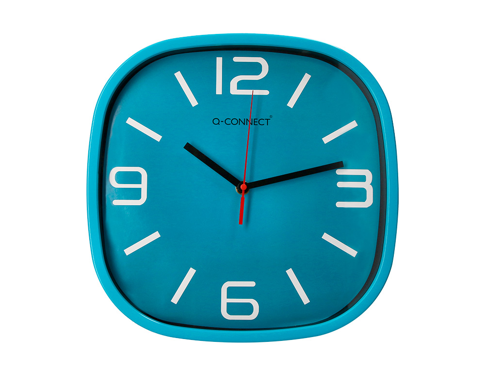 HORLOGE Q-CONNECT MURALE PLASTIQUE MOUVEMENT SILENCIEUX DIAMETRE 30 CM COLORIS BLEU