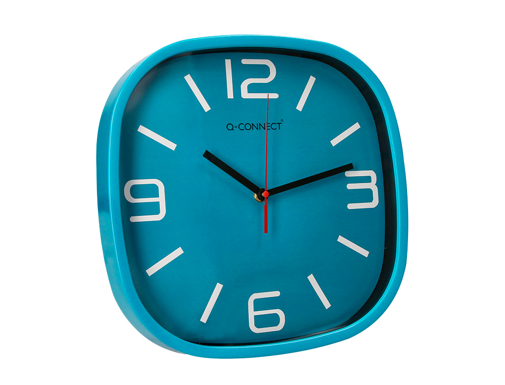 HORLOGE Q-CONNECT MURALE PLASTIQUE MOUVEMENT SILENCIEUX DIAMETRE 30 CM COLORIS BLEU