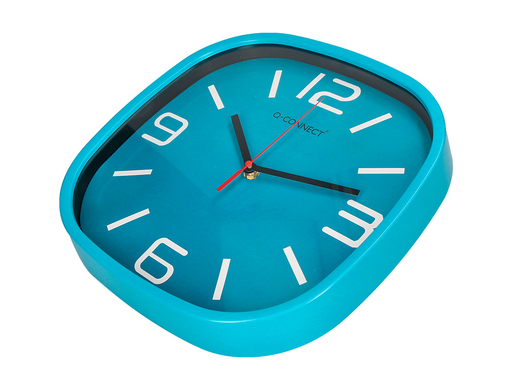 HORLOGE Q-CONNECT MURALE PLASTIQUE MOUVEMENT SILENCIEUX DIAMETRE 30 CM COLORIS BLEU