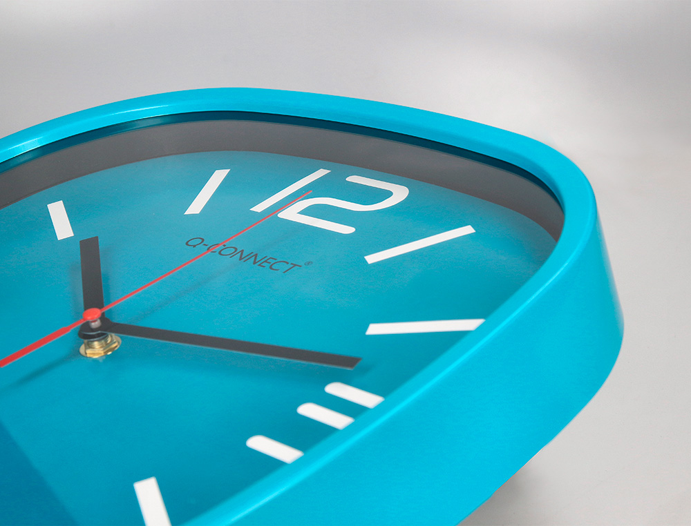 HORLOGE Q-CONNECT MURALE PLASTIQUE MOUVEMENT SILENCIEUX DIAMETRE 30 CM COLORIS BLEU