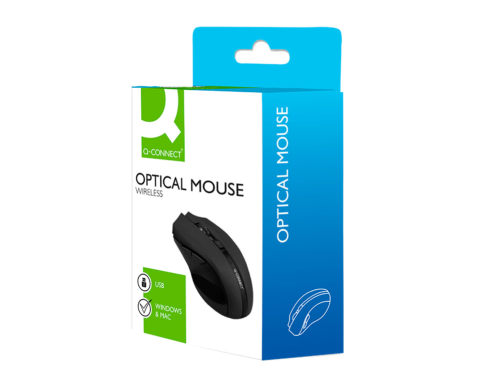 SOURIS Q-CONNECT SANS FIL OPTIQUE 1000DPI RECEPTEUR USB 2,4GHZ COLORIS NOIR