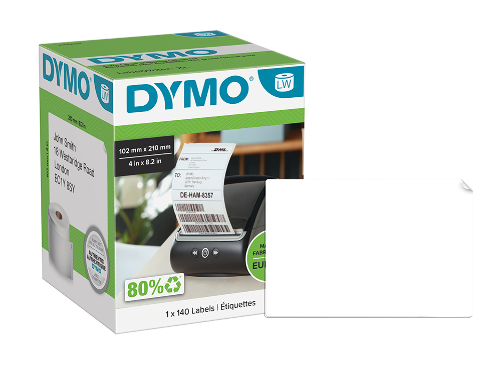 ETIQUETTES POUR IMPRIMANTE DYMO LW LABELWRITER TAILLE ETIQUETTE 102X210MM 140U DHL 1 ROULEAU