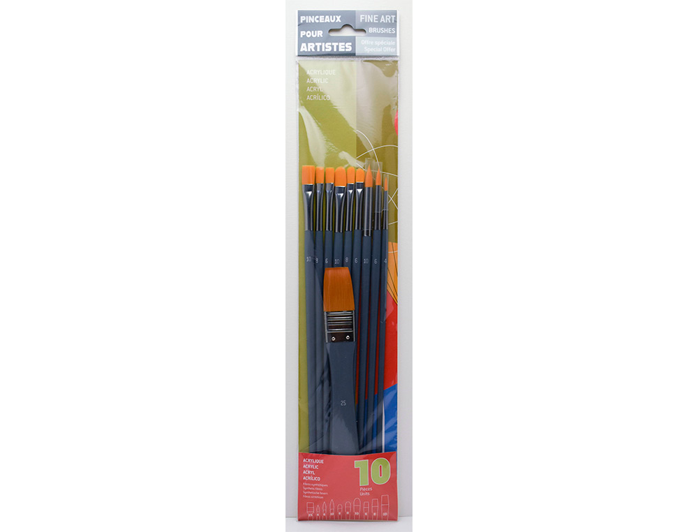 ETUI DE 10 PINCEAUX MAX SAUER ACRYLIQUE ASSORTIMENT