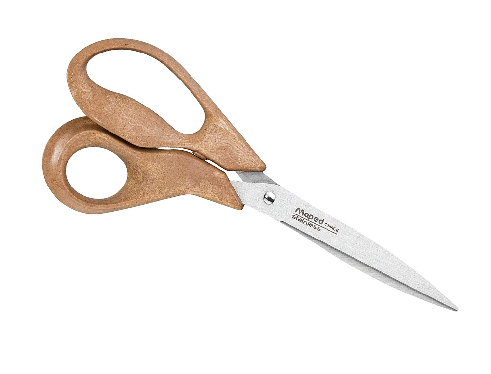 CISEAUX MAPED ADVANCED WOOD ANNEAUX ERGONOMIQUES  LAMES   ACIER ANNEAUX EN BOIS 21 CM