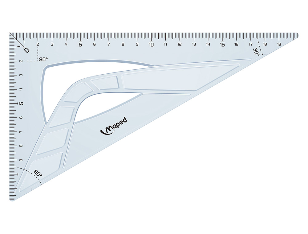 EQUERRE MAPED GEOMETRIQUE EN PLASTIQUE RECICLE 60 HYPOTENUSE 21CM