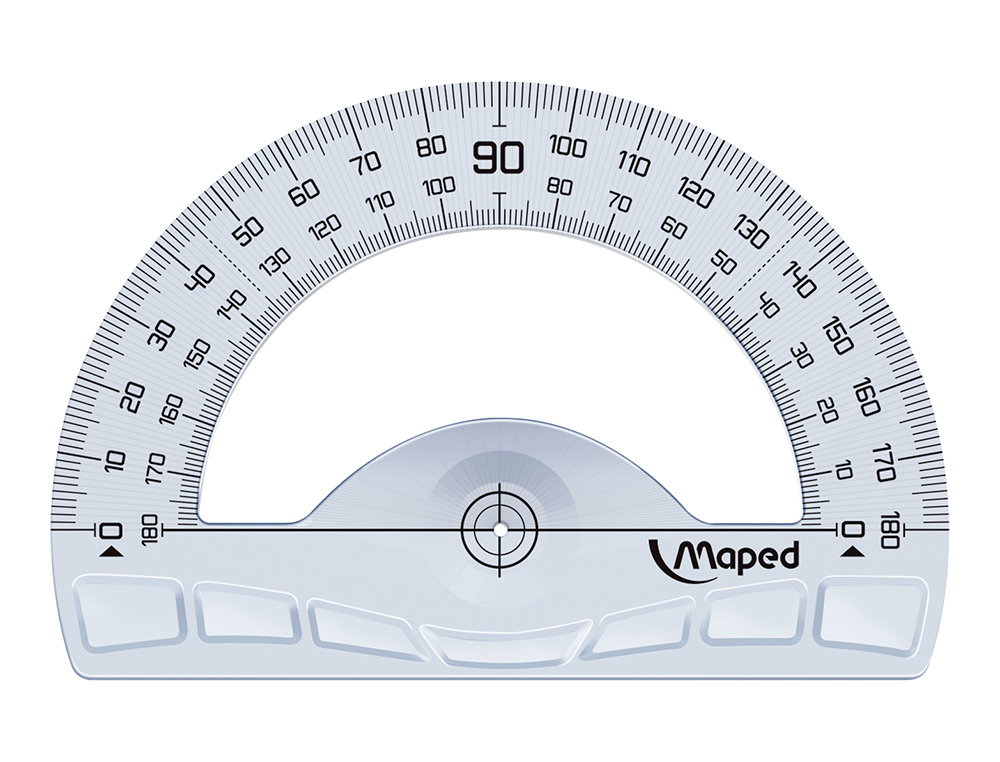 RAPPORTEUR MAPED GEOMETRIQUE EN PLASTIQUE RECYCLE 180DEGRES BASE 12CM