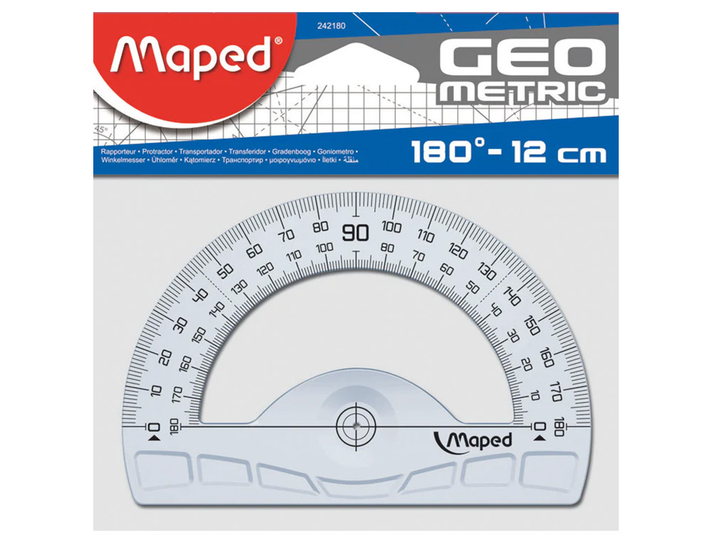 RAPPORTEUR MAPED GEOMETRIQUE EN PLASTIQUE RECYCLE 180DEGRES BASE 12CM