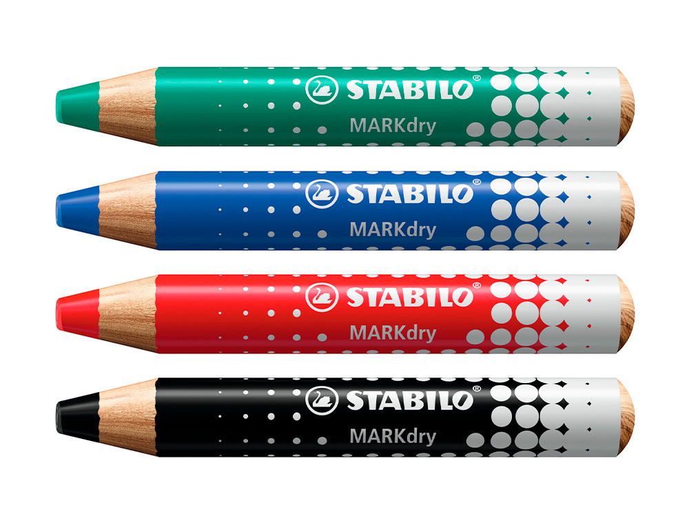 MARQUEUR SABILO BOSS MARKDRY POUR ECRIRE SUR DE TABLEAU    BLANC 4 MARQUEURS 1 TAILLE    CRAYON 1 CHIFFONETTE