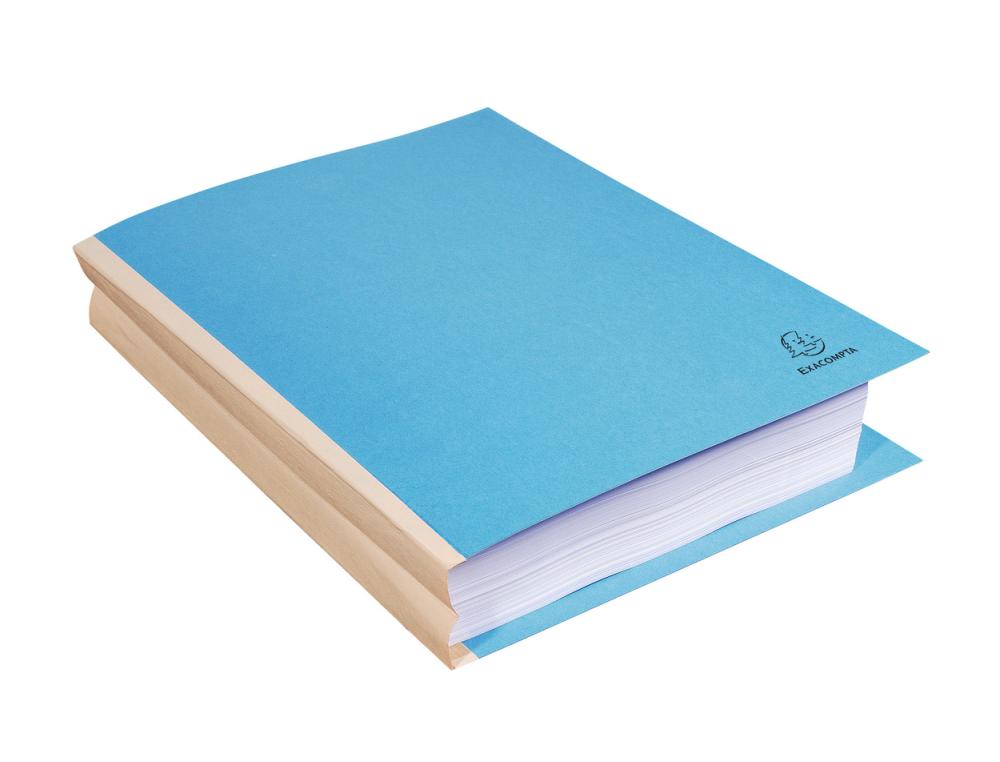CHEMISE EXACOMPTA CARTE 240X320MM 320G DOCUMENTS A4 210X297MM SOUFFLET DOS TOILE 30MM COLORIS BLEU PAQUET 25 UNITES