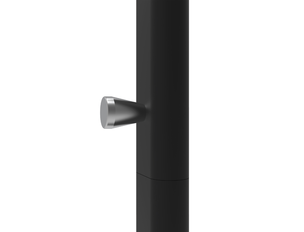 PORTE-MANTEAUX MAULSALSA VERTICAL METAL 8 CROCHETS     HAUTEUR 1,72M BASE PIED       52X40CM COLORIS NOIR