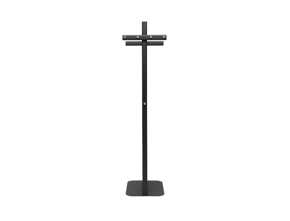 PORTE-MANTEAUX MAULSALSA VERTICAL METAL 8 CROCHETS     HAUTEUR 1,72M BASE PIED       52X40CM COLORIS NOIR