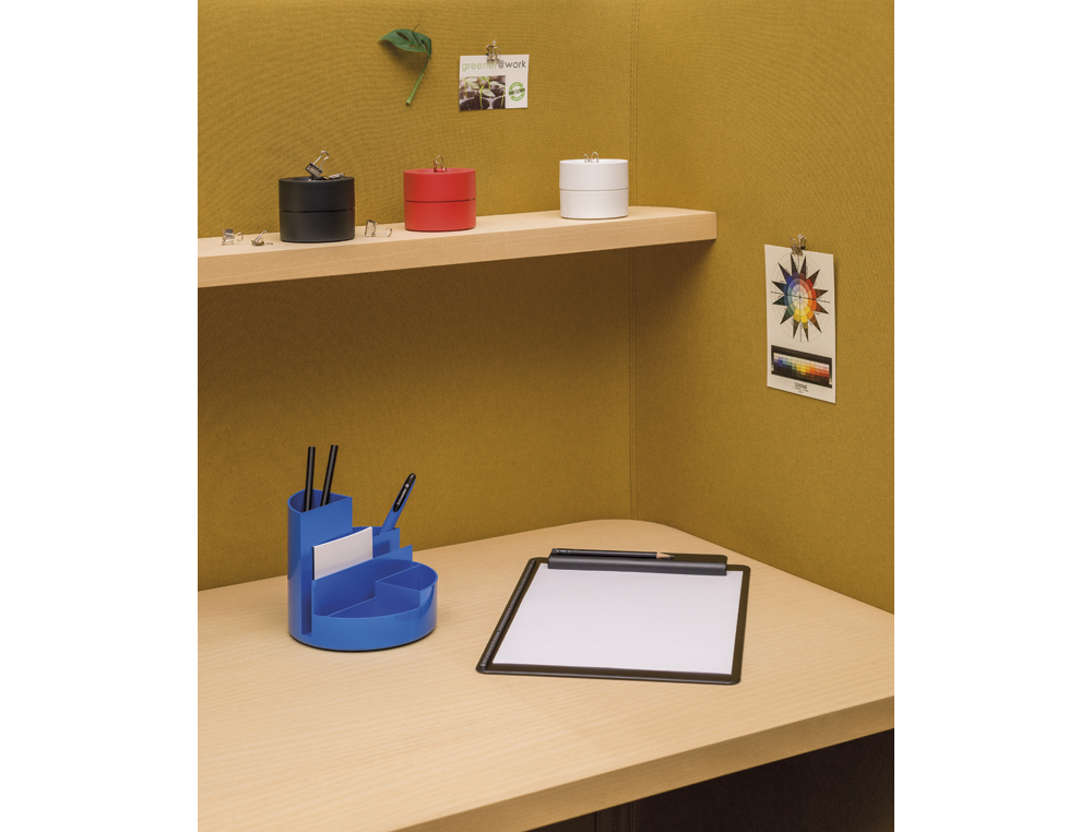 PORTE-BLOC MAUL GO A4 PLASTIQUE RECYCLE PORTE-STYLO INTEGRE DANS PINCE COLORIS NOIR