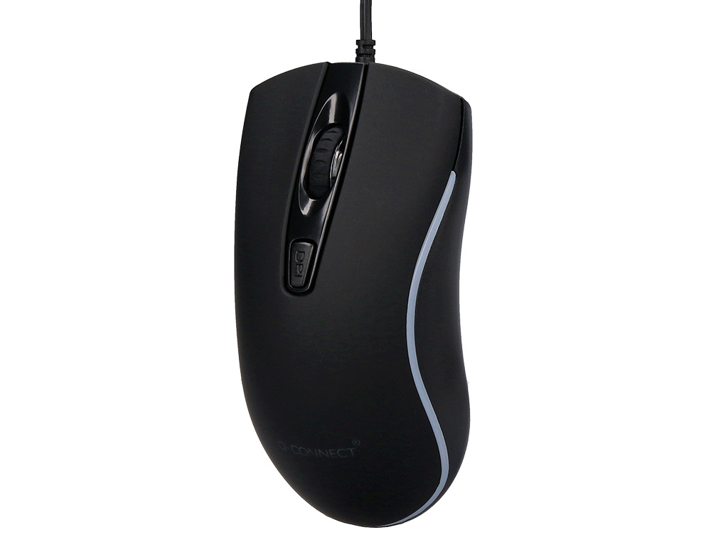 SOURIS Q-CONNECT GAMING OPTIQUE FILAIRE DPI 800/1200/1600 4 BOUTONS LUMIERE LED COLORIS NOIR