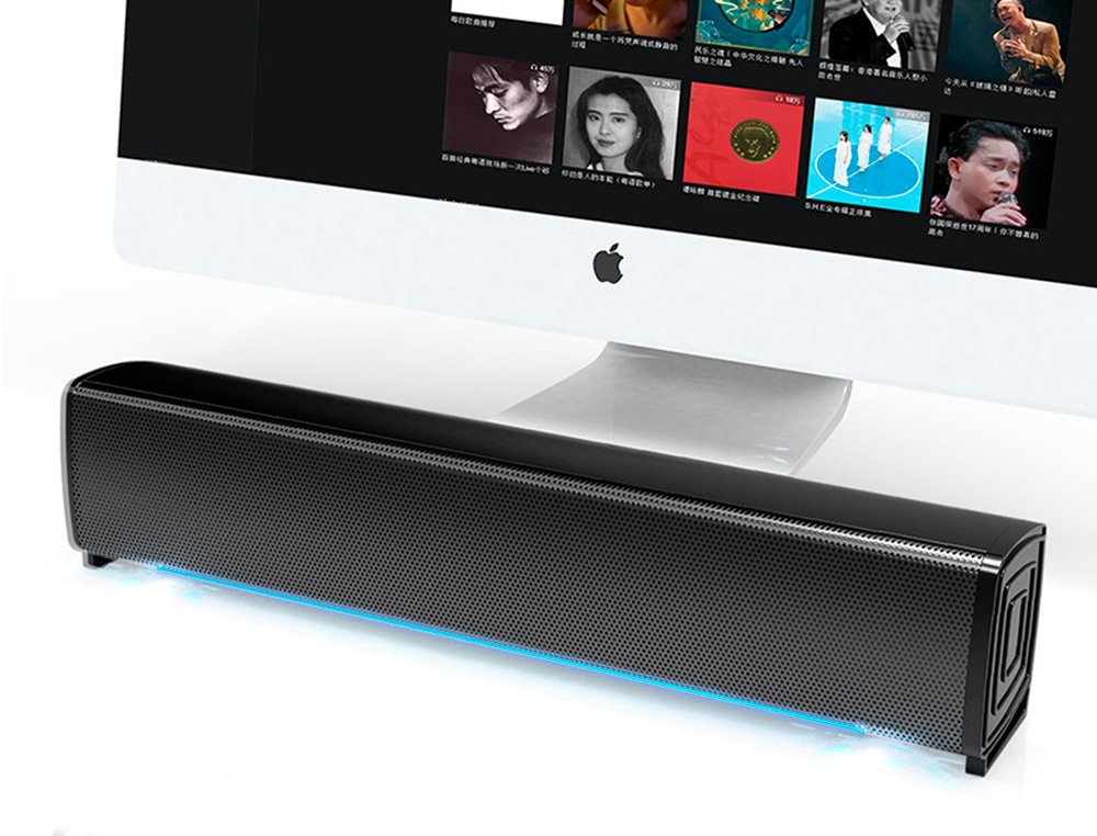 BARRE DE SON Q-CONNECT POUR ORDINATEUR AVEC LUMIERE LED   COLORIS NOIR