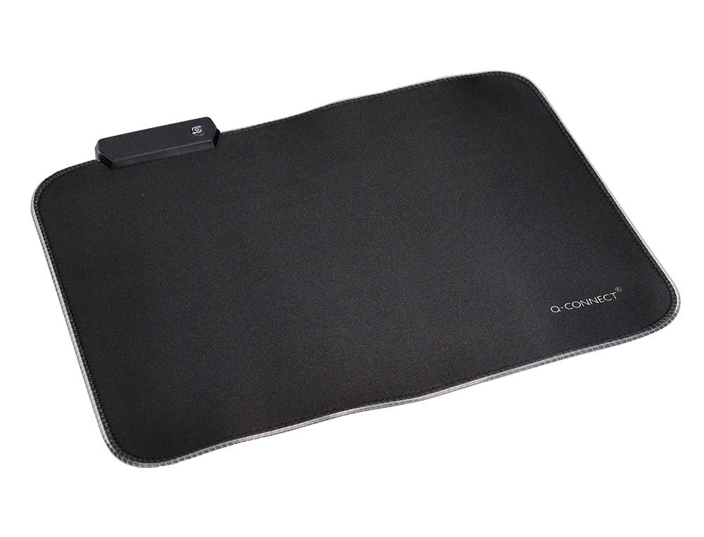 TAPIS SOURIS Q-CONNECT GAMING LUMIERE LED CONNECTION USB 350X250X3MM COLORIS NOIR