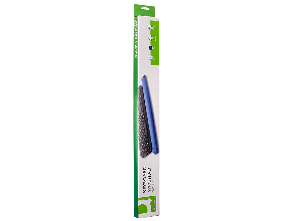 REPOSE-POIGNETS Q-CONNECT GEL POUR CLAVIER 525X58X17MM      COLORIS BLEU