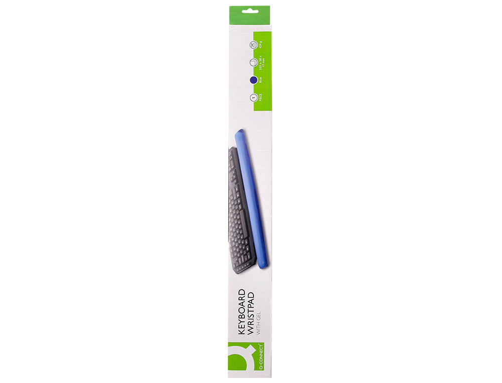 REPOSE-POIGNETS Q-CONNECT GEL POUR CLAVIER 525X58X17MM      COLORIS BLEU